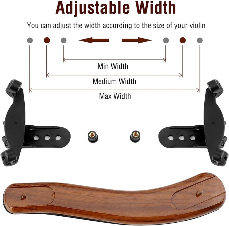 LMS Violin Shoulder Rest for 3/4 Size 4/4 Size Collapsible Shoulder Rest for Violin with Adjustable Feet Comfortable Foam Pad Mute for Kids Adults (3/4-4/4) - Image 5